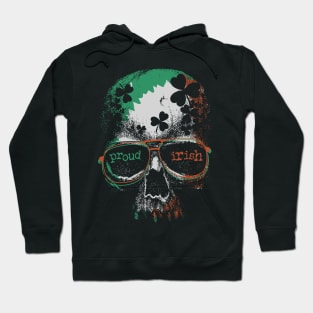 proud to be Irish flag skull Hoodie